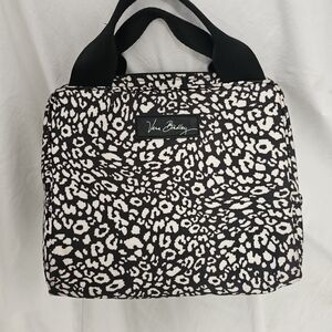 Vera Bradley "Retired" Camocat Pattern Black and White Printed Lunch Cooler Bag